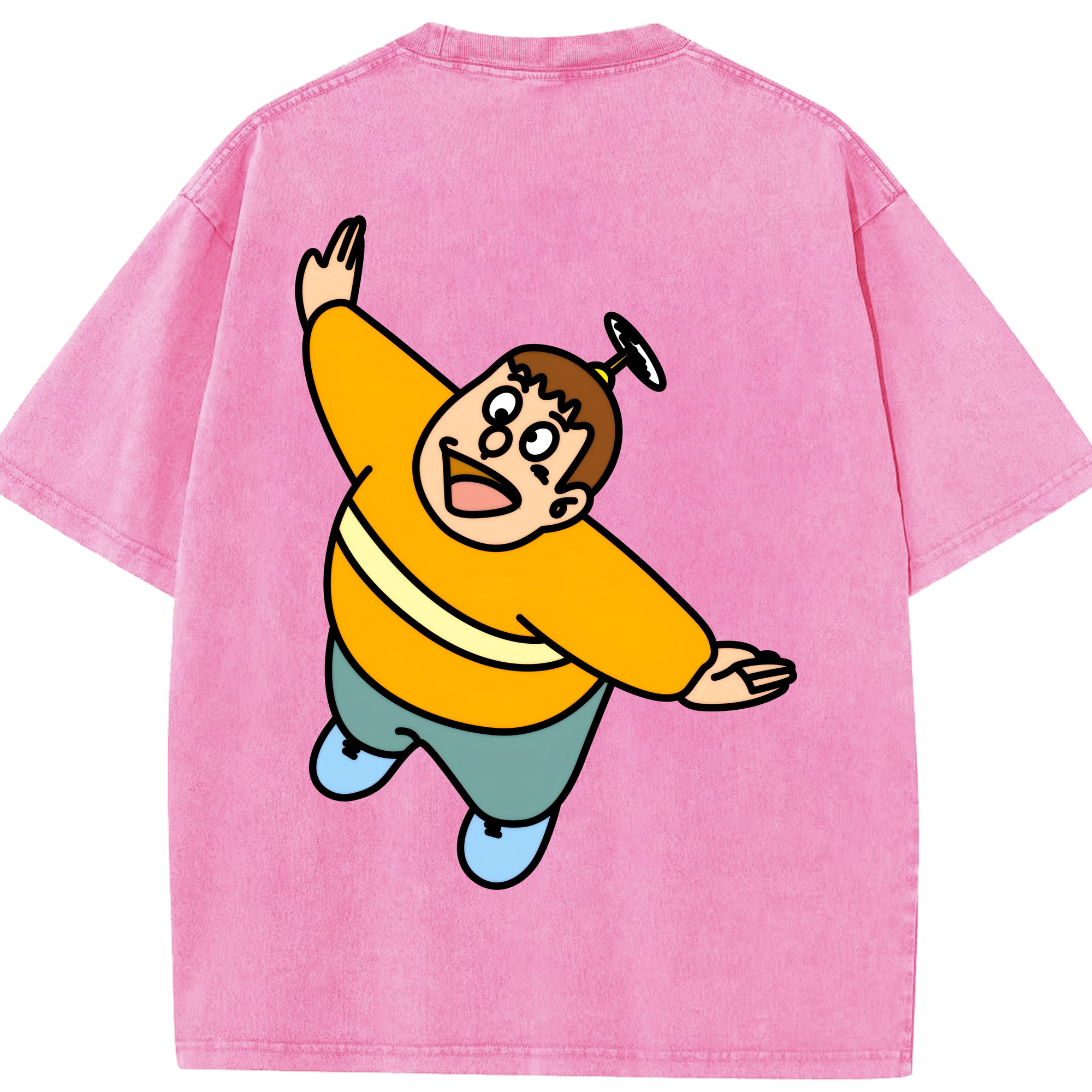 （画像用） ドラえもん 剛田武 Doraemon Gouta Takeshi 綿100% ヴィンテージ風 半袖Tシャツ（背面プリント）